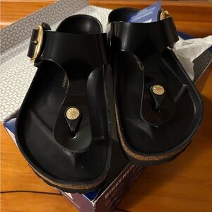 Birkenstock Gizeh Big Buckle High Shine Black Size: EU 38 (7-7.5) Regular NWT